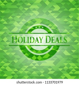 Holiday Deals realistic green mosaic emblem