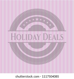 Holiday Deals retro style pink emblem