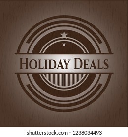 Holiday Deals retro wood emblem