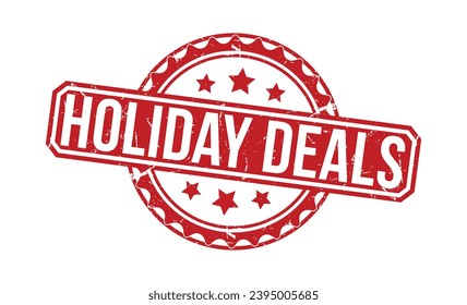 Holiday Deals stamp red rubber stamp on white background. Holiday Deals stamp sign. Holiday Deals stamp.