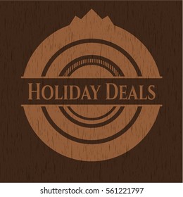 Holiday Deals vintage wood emblem