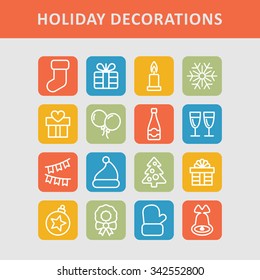 Holiday decoration / Christmas decoration / New Year icons 