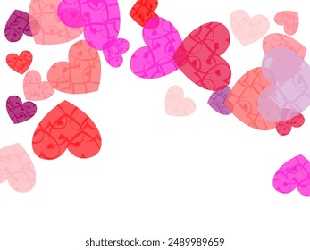  Holiday decoration with tenderness symbols confetti flying, love background vector Creative romantic backdrop