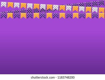 holiday decorations, colorful pennants. 
halloween party. vector illustration