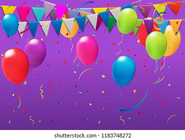 holiday decorations, colorful pennants. 
halloween party. vector illustration