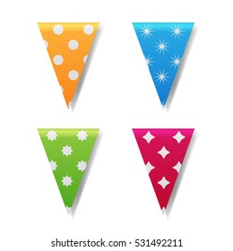 holiday decorations, colorful pennants. vector illustration