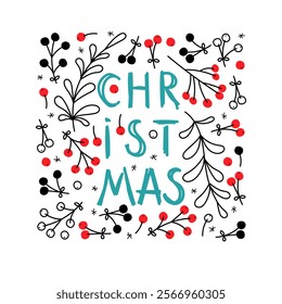 Holiday decorations featuring a colorful Christmas design with festive elements