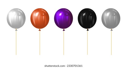 holiday decorations and party scary air balloons for halloween on white background