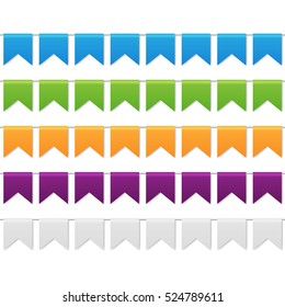 holiday decorations, picturesque flags, pennants. vector illustrator
