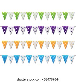 holiday decorations, picturesque flags, pennants. vector illustrator