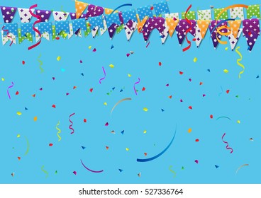holiday decorations, picturesque flags, pennants. vector illustrator