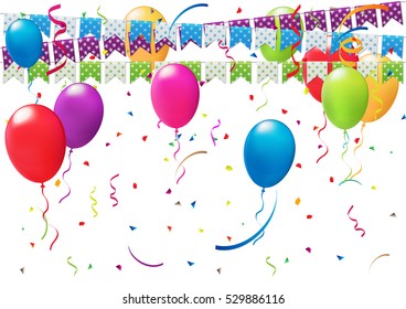 holiday decorations, picturesque flags, pennants. vector illustration