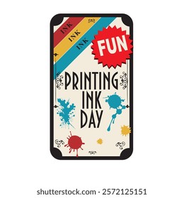 Holiday dedicated to Printing Ink Day. Vector illustration