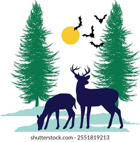Holiday Deer Vector t-shirt hoodie sweater design