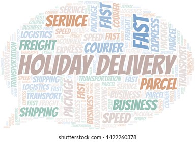 Holiday Delivery word cloud. Wordcloud made with text only.