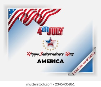 Holiday design, background with handwriting text, national flag colors for Fourth of July, American Independence day, celebration; Vector illustration