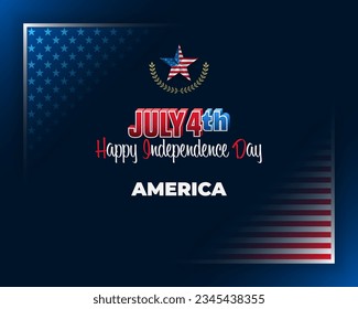 Holiday design, background with handwriting text, national flag colors for Fourth of July, American Independence day, celebration; Vector illustration