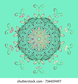 Holiday design for Christmas and New Year fashion prints. Vector. Blue, gray and green snowflakes. Christmas pattern with snowflakes abstract background.