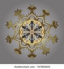 Holiday design for Christmas and New Year fashion prints. Christmas pattern with snowflakes abstract background. Vector illustration. Gray, brown and neutral snowflakes.