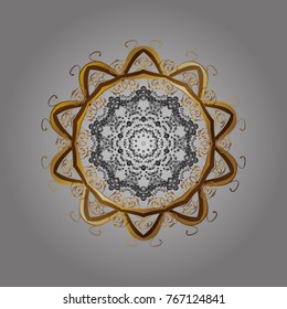 Holiday design for Christmas and New Year fashion prints. Christmas pattern with snowflakes abstract background. Vector illustration. Gray, brown and beige snowflakes.