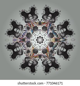 Holiday design for Christmas and New Year fashion prints. Neutral, gray and pink snowflakes. Neutral, gray and pink colors. Vector illustration. Christmas pattern with snowflakes abstract background.