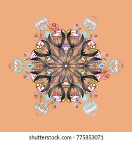 Holiday design for Christmas and New Year fashion prints. Vector illustration. Christmas pattern with snowflakes abstract background. Beige, gray and neutral colors.