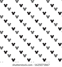 Holiday design. Fun background. Cute vector illustration with gray shades of polka dots in baby patterns on a white background. Seamless, artistic.