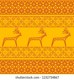 Holiday Сhristmas Design. Ikat Seamless Pattern. Chevron Brush Texture. Boho Water Print. Geometric Hand Drawn Textile Ornate.