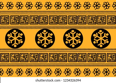 Holiday Сhristmas Design. Ikat Seamless Pattern. Chevron Brush Texture. Boho Water Print. Geometric Hand Drawn Textile Ornate.