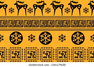 Holiday Сhristmas Design. Ikat Seamless Pattern. Chevron Brush Texture. Boho Water Print. Geometric Hand Drawn Textile Ornate.