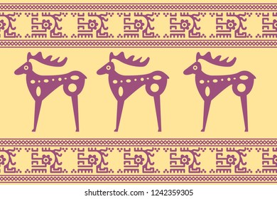 Holiday Сhristmas Design. Ikat Seamless Pattern. Chevron Brush Texture. Boho Water Print. Geometric Hand Drawn Textile Ornate.
