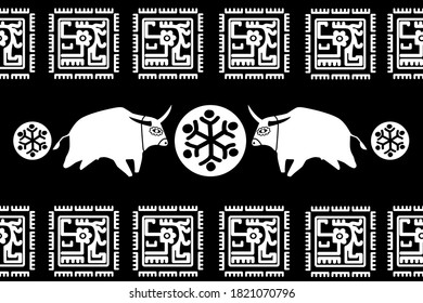 Holiday Сhristmas Design. Ikat Seamless Pattern. Chevron Brush Texture. Boho Print. Geometric Hand Drawn Textile Ornate.