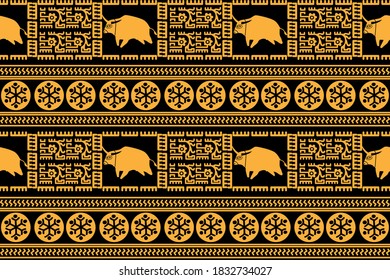 Holiday Design. Ikat Seamless Pattern. Chevron Brush Texture. Boho Print. Geometric Hand Drawn Textile Ornate.