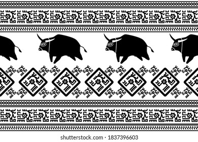 Holiday Сhristmas Design. Ikat Seamless Pattern. Chevron Brush Texture. Geometric Hand Drawn Textile Ornate.