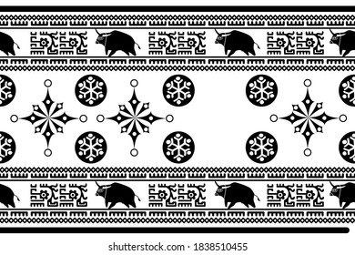 Holiday Сhristmas Design. Ikat Seamless Pattern. Chevron Brush Texture. Geometric Hand Drawn Textile Ornate.