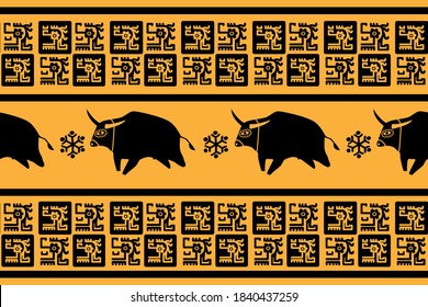 Holiday Сhristmas Design. Ikat Seamless Pattern. Chevron Brush Texture. Geometric Hand Drawn Textile Ornate.