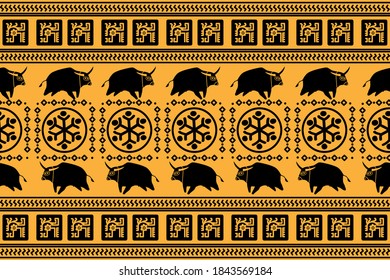 Holiday Сhristmas Design. Ikat Seamless Pattern. Chevron Brush Texture. Geometric Hand Drawn Textile Ornate.