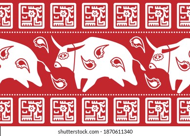 Holiday Design. Ikat Seamless Pattern. Chevron Brush Texture. Geometric Hand Drawn Textile Ornate.