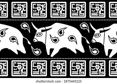 Holiday Design. Ikat Seamless Pattern. Chevron Brush Texture. Geometric Hand Drawn Textile Ornate.