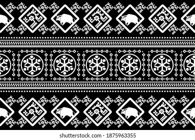 Holiday Design. Ikat Seamless Pattern. Chevron Brush Texture. Geometric Hand Drawn Textile Ornate.