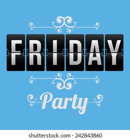 Holiday design over blue background, vector illustration.