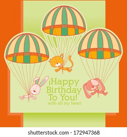 holiday design over orange background vector illustration