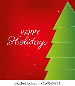 holiday design over red  background vector illustration