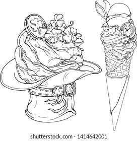 Holiday Desserts Set. Patrick's Day and Easter. Use as is or change white to any color you please