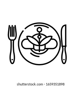 Holiday dinner line icon, concept sign, outline vector illustration, linear symbol.