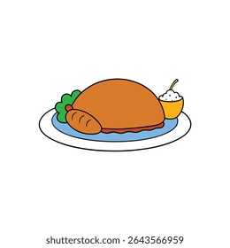 a holiday dinner plate with roasted turkey pie