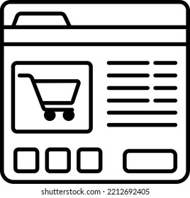 Holiday Discount on Internet Vector Icon Design, Winter Fall Sales Elements Symbol on white background, Year End Promotion Sign, Shopping Season Discount Template, Browser with Cart Trolley Concept