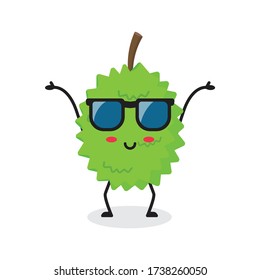 holiday durian fruit cute character mascot vector design