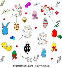 holiday easter bunny colorful eggs