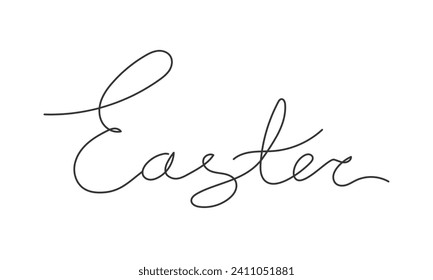  Holiday Easter calligraphy thin line. Brush pen lettering. Hand drawn doodle style, holiday ink. Vector illustration.